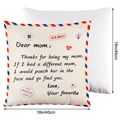 18x18in Throw Pillow for Mom from Daughter & Son